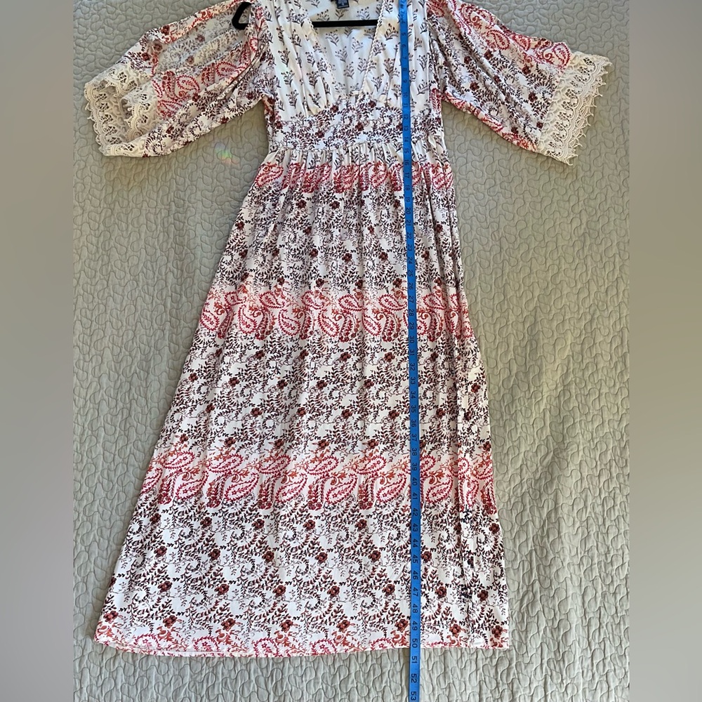Angie Boho V-Neck Open Sleeve Maxi Dress Size Small - Picture 6 of 8